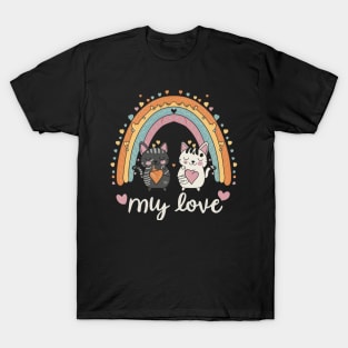 My Rainbow Cat is My Valentine T-Shirt